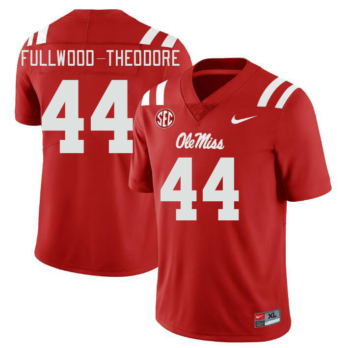 Ole Miss Rebels #44 Nyseer Fullwood-Theodore College Football Jerseys Stitched Sale-Red